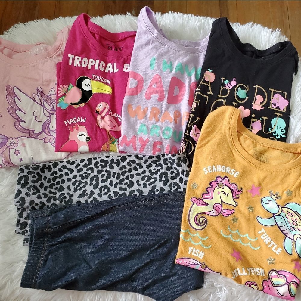 Children's Place Toddler Girl's Pant and Shirt Bundle Size 5T  7 pieces